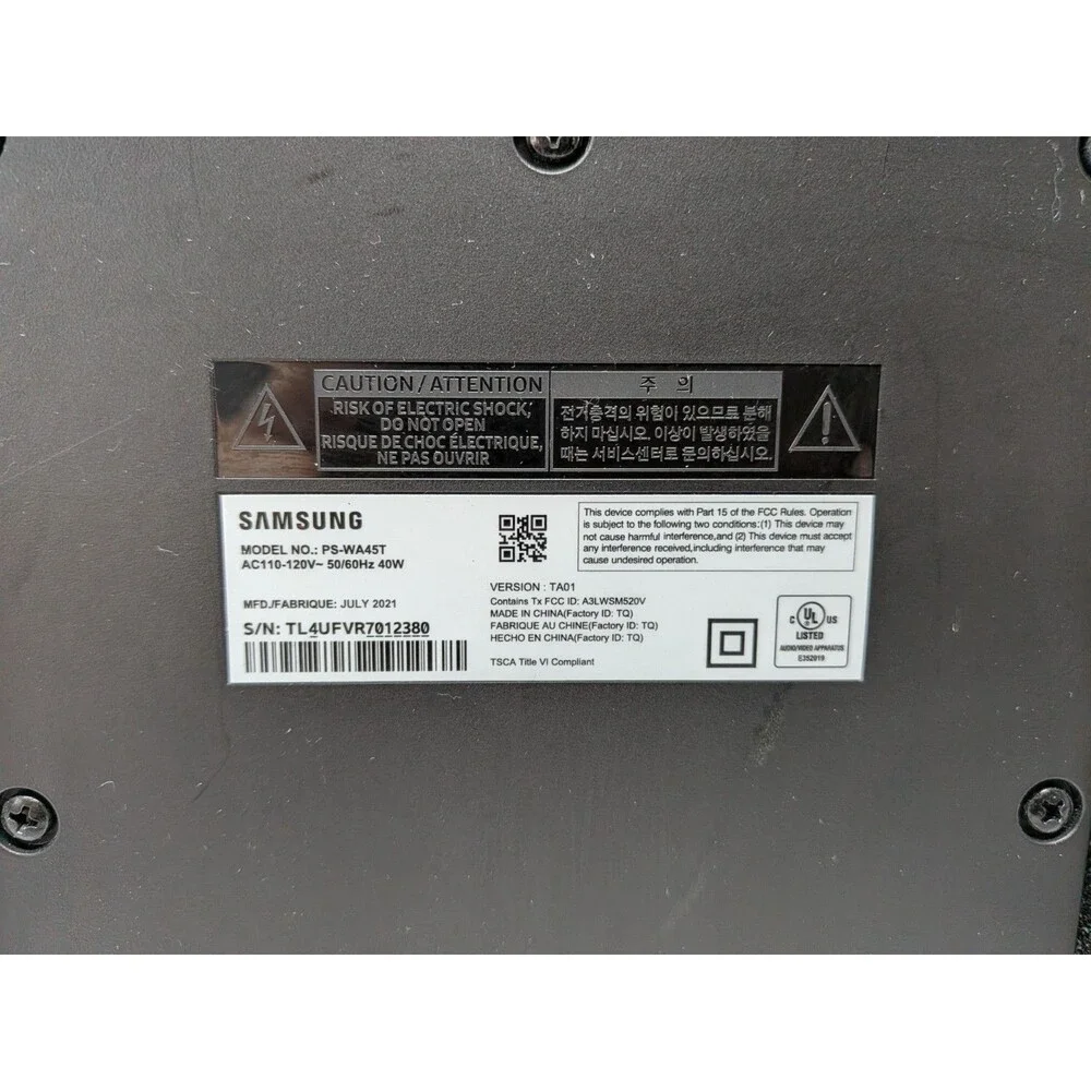 Samsung PS-WA45T Wireless Subwoofer 40W for HW-A450/T450 Soundbar Tested